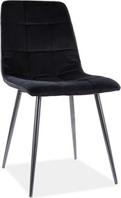 Sedia Mila in velluto opaco nero99/nero