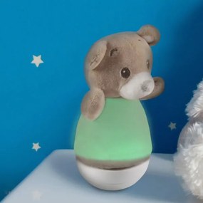 Lampada notturna LED RGB per bambini con melodia 3xAAA/5V orso