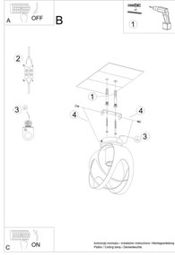 Sollux SL.1086 - Lampadario a plafone TULOS 1xE27/60W/230V nero
