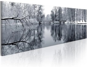 Quadro paesaggio  inverno  Colore Bianco, Dimensioni e Misure 135x45