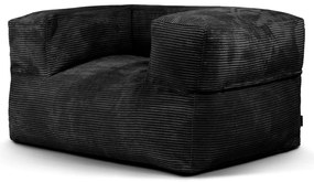 Puof a sacco nero con rivestimento in velluto a coste MooG – SLOWDOWN