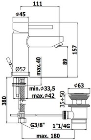 Paffoni Stick Sk075h Miscelatore lavabo Monocomando Con Sistema Di Scarico Cromo