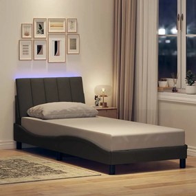 Giroletto Senza Materasso Grigio Scuro 90x190 Cm Tessuto /