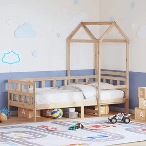 Dormeuse Con Tetto 90x190 Cm İn Legno Massello Di Pino /