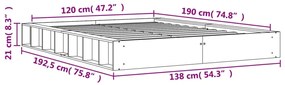 Giroletto Marrone Cera 120x190 cm in Legno Massello di Pino