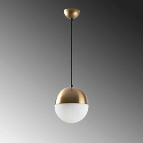 Lampadario bianco/dorato con paralume in vetro ø 20 cm Bastos – Opviq lights