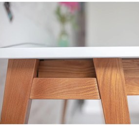 Scrivania grigia con base in frassino, lunghezza 110 cm Luka Oak - Ragaba