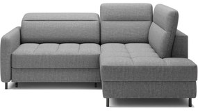 Divano angolare grigio allungabile/con contenitore (con penisola a destra/a L) e rivestimento in velluto Barea – ELTAP