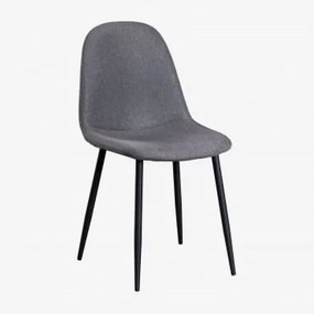 Confezione 2 sedie da pranzo Glamm Nero & Lino Cinza Antracite - Sklum