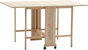 Tavolo richiudibile legno formica con ruote 140x90 cm GIORGIA Rovere