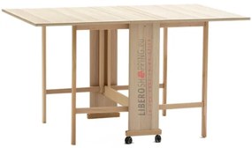 Tavolo richiudibile legno formica con ruote 140x90 cm GIORGIA Rovere
