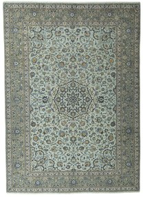 Kashan Tappeto 290x400 Blu (Iran) Annodato A Mano