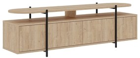 Tavolo TV in rovere di colore naturale 160x48 cm Hinoa - Marckeric