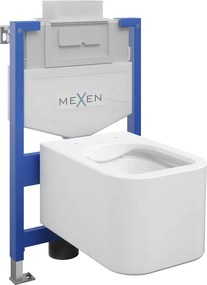 Mexen set WC a scomparsa telaio Fenix XS-U con vaso WC Elis, bianco lucido - 6853391XX00