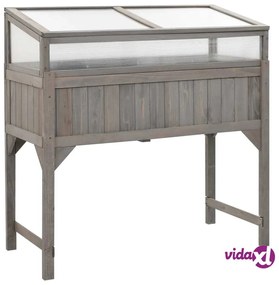 vidaXL Aiuola Rialzata con Copertura Serra 110x54x120cm Abete Massello