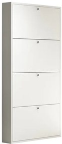 Scarpiera 4 ante L 73 x H 145 x P 15 cm 12 paia, bianco