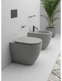 Bidet filomuro Best L36 x H42 x P53 cm grigio opaco Olympia Ceramica