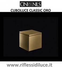 Cini &amp; Nils Cuboluce oro opaco con lampadina led E14  3W