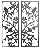 Decorazione da Parete DKD Home Decor (2 Pezzi) Metallo Uccelli Shabby Chic (35 x 1,3 x 91 cm)