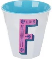 Bicchiere melammina bianco lettera F 280 ml Maiolika