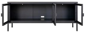 Tavolo TV in metallo nero 130x55 cm Brisbane - House Nordic