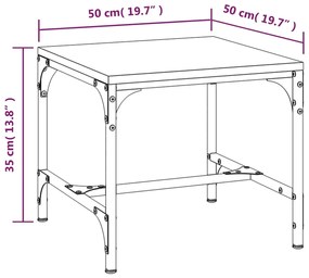 Tavolino da Salotto Nero 50x50x35 cm in Legno Multistrato