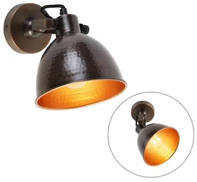 Applique da parete industriale bronzo con rame regolabile - Liko