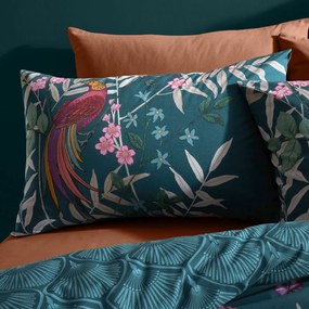 Biancheria da letto singola verde 135x200 cm Tropical Floral Birds - Catherine Lansfield