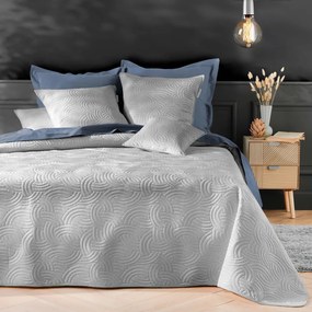 Set con copriletto e federa grigio in velluto 240x260 cm Solange – douceur d'intérieur