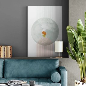 Quadro su tela – Cerchio moderno con arcobaleno Mid-Century