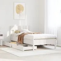 Letto senza Materasso Bianco 75x190 in Legno Massello di Pino 3301891