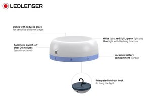 Ledlenser KIDCAMP6 RAINBOW - Lampada portatile dimmerabile a LED/3xAAA IP44 blu