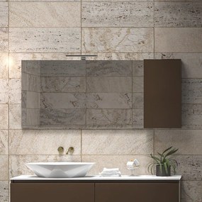 Kamalu - specchio bagno 155cm pensile contenitore a destra  sp-155s