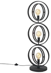 Lampada da terra moderna nera a 3 luci - Indu
