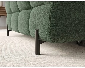 Divano angolare verde allungabile/con contenitore (con penisola a sinistra/con chaise lounge) con rivestimento in bouclé Felro – ELTAP