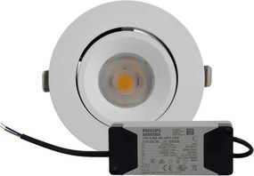 Faro LED da Incasso 15W CCT Orientabile foro Ø100mm con driver Philips Colore Bianco Variabile CCT