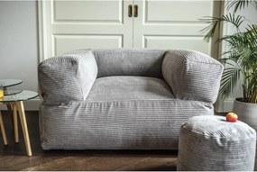 Puof a sacco blu con rivestimento in velluto a coste MooG – SLOWDOWN