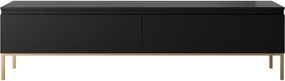 Mobile TV Da Terra 175 Cm 2 Ante Nero Piedini Oro Lume