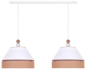Duolla - Lampadario a sospensione con filo AVIGNON 2xE27/15W/230V bianco/marrone