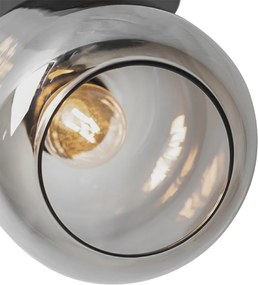 Faretto da soffitto di design nero con oro e vetro fumé - Zuzanna