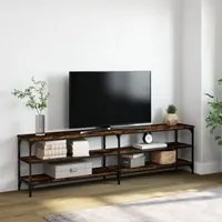 Mobile TV Rovere Fumo 180x30x50cm Legno Multistrato e Metallo 826756