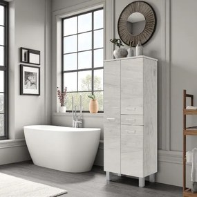 Colonna doppia multiuso GAIA con 3 ante e 1 cassetto Quercia Bianco