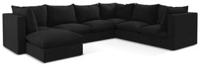 Divano angolare nero (con penisola a destra/a U) Manao – Makamii