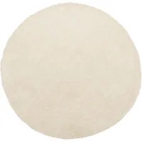 Tappeto Shaggy Beige 140 cm Moderno Tappeto Rotondo Trapuntato a Pelo Lungo