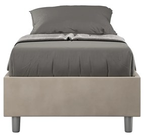Letto singolo 80x200 imbottito senza testiera, con rete o contenitore, Sabbia / Contenitore
