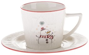 Tazzina bianca in porcellana a tema natalizio 110 ml Snowman – Dakls