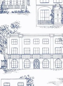 Little Greene Carta da parati Hampstead - Mid Blue