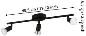 Eglo 32431 - Faretto LED BUZZ-LED 3xGU10/2,8W/230V 3000K nero