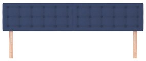 Testiera 2 pz blu 90x5x78/88 cm in tessuto