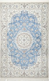 Nain Tappeto 150 x 240 Blu (Iran) Annodato A Mano